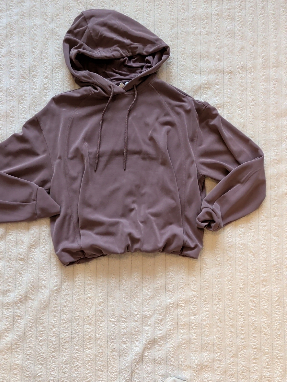 Athleta Cropped Hooded Pullover in Mauve